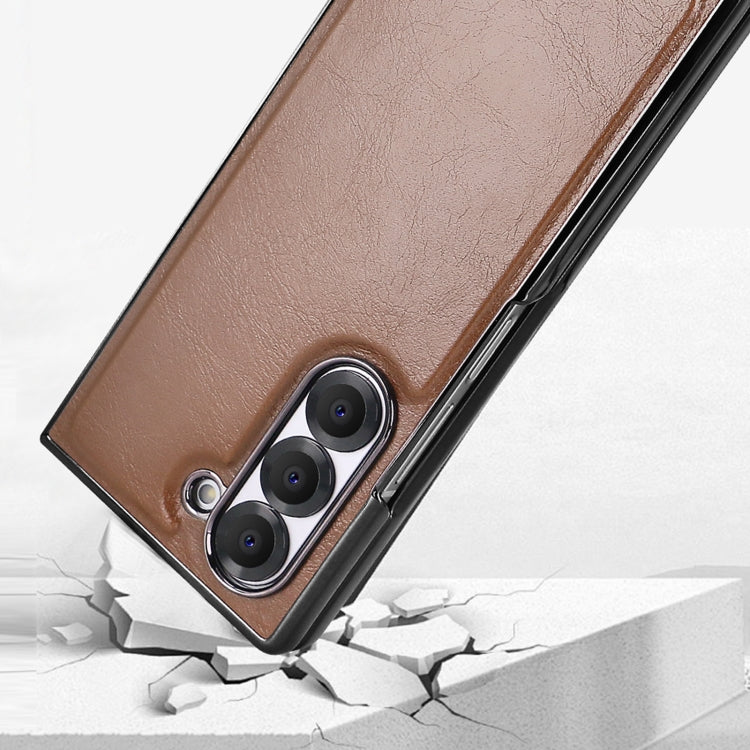 For Samsung Galaxy Z Fold6 VIETAO Integrated MagSafe PU Phone Case(Brown) - Galaxy Z Fold6 5G Cases by VIETAO | Online Shopping UK | buy2fix
