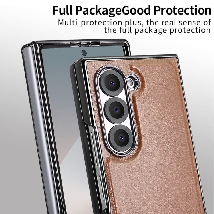 For Samsung Galaxy Z Fold5 VIETAO Integrated MagSafe PU Phone Case(Brown) - Galaxy Z Fold5 Cases by VIETAO | Online Shopping UK | buy2fix