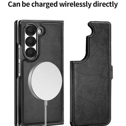 For Samsung Galaxy Z Fold6 VIETAO Integrated RFID MagSafe Detachable PU Phone Case(Black) - Galaxy Z Fold6 5G Cases by VIETAO | Online Shopping UK | buy2fix