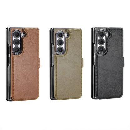 For Samsung Galaxy Z Fold6 VIETAO Integrated RFID MagSafe Detachable PU Phone Case(Brown) - Galaxy Z Fold6 5G Cases by VIETAO | Online Shopping UK | buy2fix