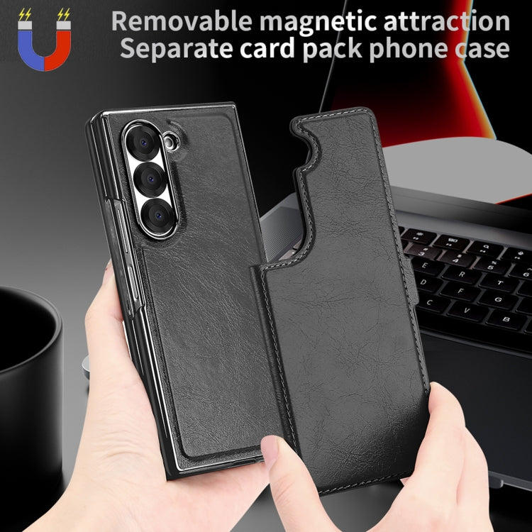 For Samsung Galaxy Z Fold5 VIETAO Integrated RFID MagSafe Detachable PU Phone Case(Brown) - Galaxy Z Fold5 Cases by VIETAO | Online Shopping UK | buy2fix