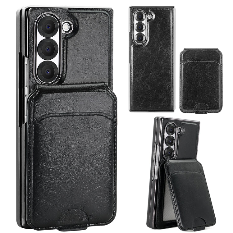 For Samsung Galaxy Z Fold6 VIETAO Integrated MagSafe RFID Detachable Card Bag PU Phone Case(Black) - Galaxy Z Fold6 5G Cases by VIETAO | Online Shopping UK | buy2fix