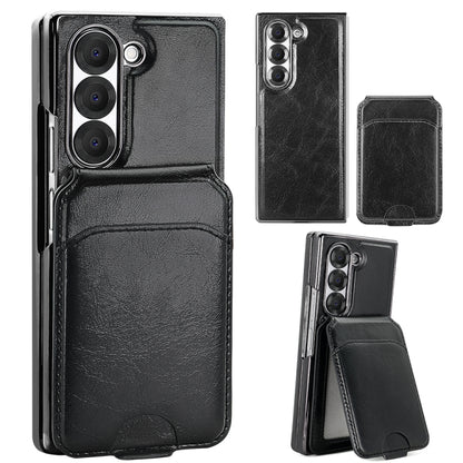 For Samsung Galaxy Z Fold6 VIETAO Integrated MagSafe RFID Detachable Card Bag PU Phone Case(Black) - Galaxy Z Fold6 5G Cases by VIETAO | Online Shopping UK | buy2fix