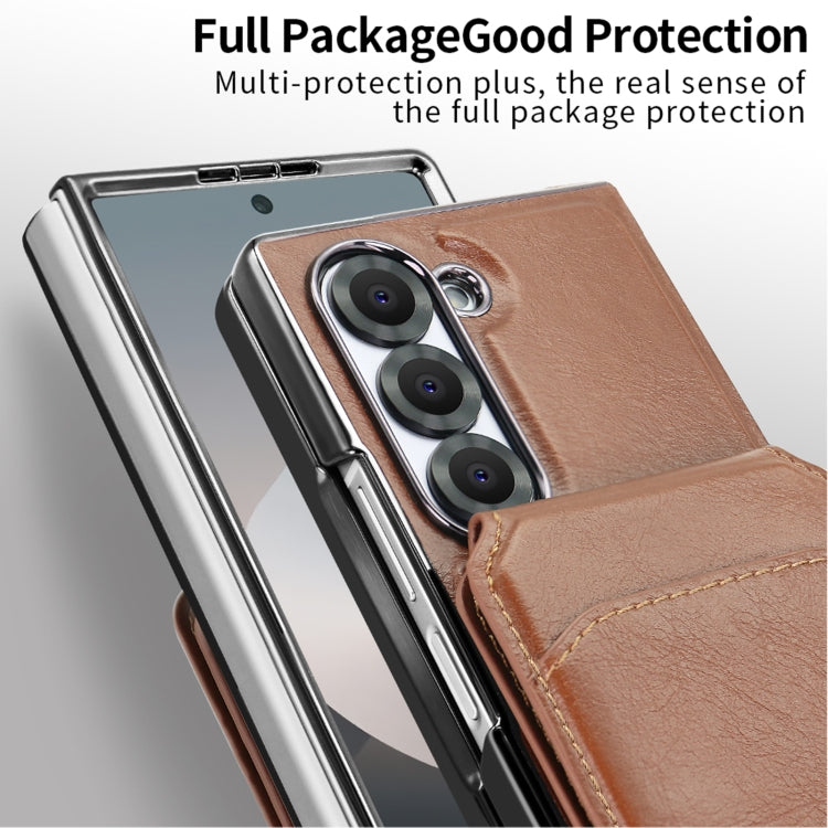 For Samsung Galaxy Z Fold6 VIETAO Integrated MagSafe RFID Detachable Card Bag PU Phone Case(Black) - Galaxy Z Fold6 5G Cases by VIETAO | Online Shopping UK | buy2fix