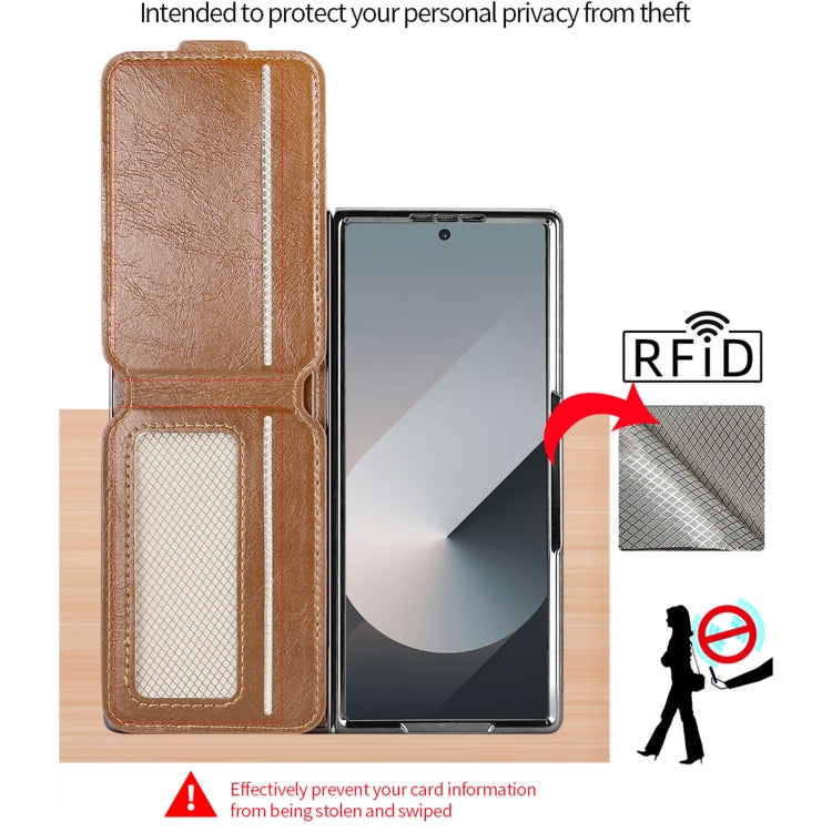 For Samsung Galaxy Z Fold6 VIETAO Integrated MagSafe RFID Detachable Card Bag PU Phone Case(Green) - Galaxy Z Fold6 5G Cases by VIETAO | Online Shopping UK | buy2fix