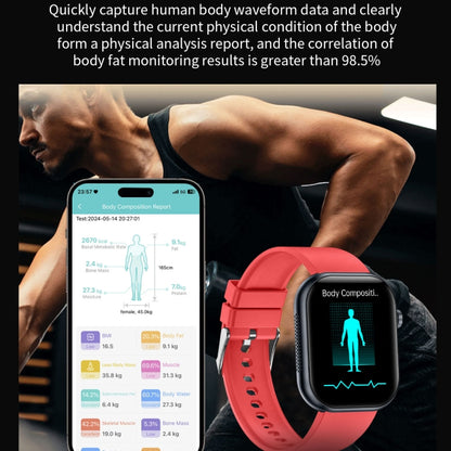 ET587 1.95 inch AMOLED Screen Smart Watch, ECG Electrocardiogram/Blood Sugar Monitoring(Red) - Smart Watches by buy2fix | Online Shopping UK | buy2fix