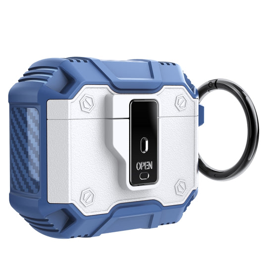 For AirPods 4 Non-slip Armor Shockproof Earphones Case with Hook(White) by buy2fix