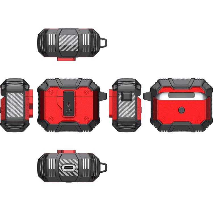 For AirPods 4 Non-slip Armor Shockproof Earphones Case with Hook(Rose Gold) by buy2fix