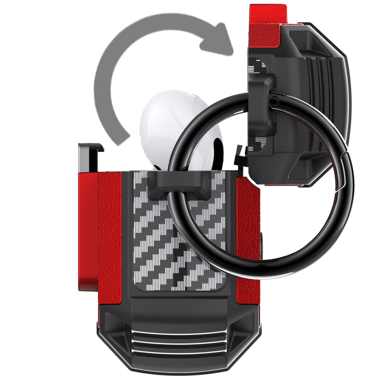 For AirPods 4 Non-slip Armor Shockproof Earphones Case with Hook(Rose Gold) by buy2fix