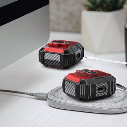 For AirPods 4 Non-slip Armor Shockproof Earphones Case with Hook(Pink) by buy2fix