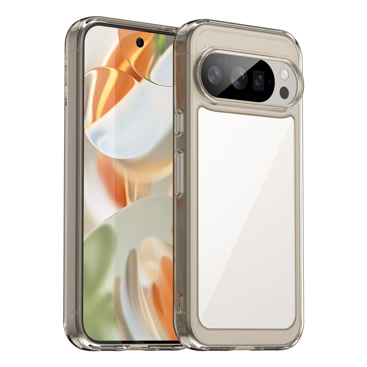 For Google Pixel 10 Pro Colorful Series Acrylic Hybrid TPU Phone Case(Transparent Grey) - Google Cases by buy2fix | Online Shopping UK | buy2fix