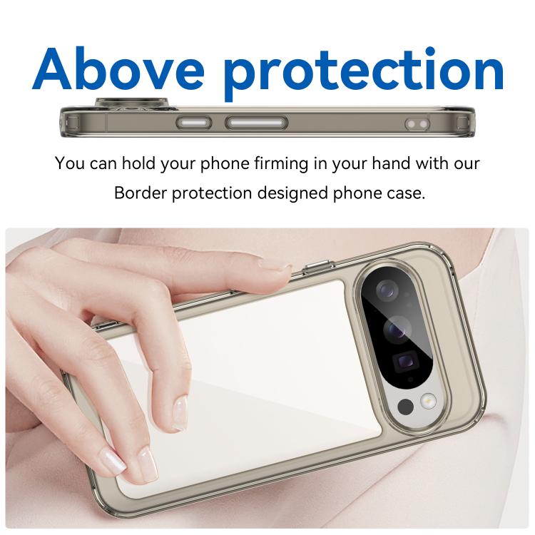 For Google Pixel 10 Pro Colorful Series Acrylic Hybrid TPU Phone Case(Transparent Grey) - Google Cases by buy2fix | Online Shopping UK | buy2fix