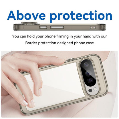 For Google Pixel 10 Pro Colorful Series Acrylic Hybrid TPU Phone Case(Transparent Grey) - Google Cases by buy2fix | Online Shopping UK | buy2fix