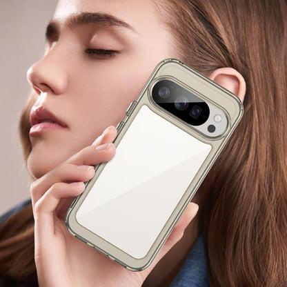 For Google Pixel 10 Pro Colorful Series Acrylic Hybrid TPU Phone Case(Transparent Grey) - Google Cases by buy2fix | Online Shopping UK | buy2fix