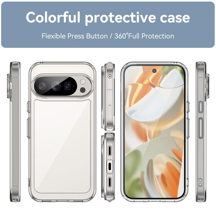 For Google Pixel 10 Pro Colorful Series Acrylic Hybrid TPU Phone Case(Transparent) - Google Cases by buy2fix | Online Shopping UK | buy2fix