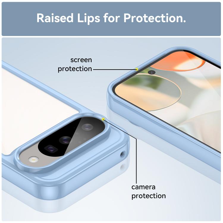 For Google Pixel 10 Colorful Series Acrylic Hybrid TPU Phone Case(Blue) - Google Cases by buy2fix | Online Shopping UK | buy2fix