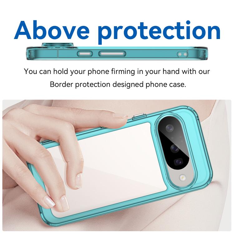 For Google Pixel 10 Colorful Series Acrylic Hybrid TPU Phone Case(Transparent Blue) - Google Cases by buy2fix | Online Shopping UK | buy2fix