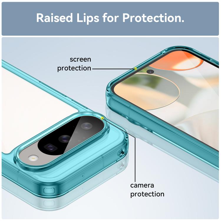 For Google Pixel 10 Colorful Series Acrylic Hybrid TPU Phone Case(Transparent Blue) - Google Cases by buy2fix | Online Shopping UK | buy2fix