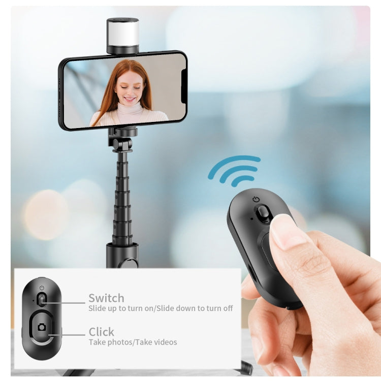 FUNSNAP Q12s 360 Degree Rotatable Fill Light Selsie Stick(Black) - Selfie Sticks by FUNSNAP | Online Shopping UK | buy2fix