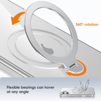 For iPhone 15 Fine Hole 360 Degree Rotating Holder MagSafe Phone Case(Transparent) - iPhone 15 Cases by buy2fix | Online Shopping UK | buy2fix