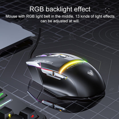 AULA S12 Pro 12800DPI Wired RGB Gaming Mouse(White) - Wired Mice by AULA | Online Shopping UK | buy2fix