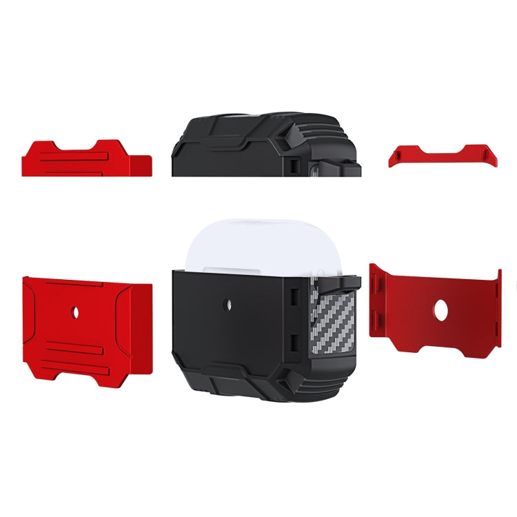 For AirPods 4 Armor TPU Hybrid PC Shockproof Earphones Cover with Hook(Blue) by buy2fix