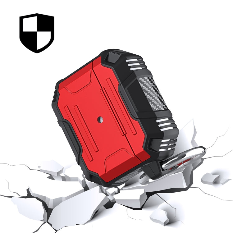 For AirPods 4 Armor TPU Hybrid PC Shockproof Earphones Cover with Hook(Pink) by buy2fix