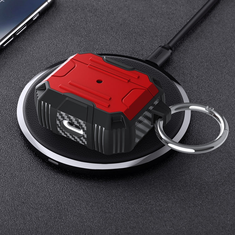 For AirPods 4 Armor TPU Hybrid PC Shockproof Earphones Cover with Hook(Pink) by buy2fix