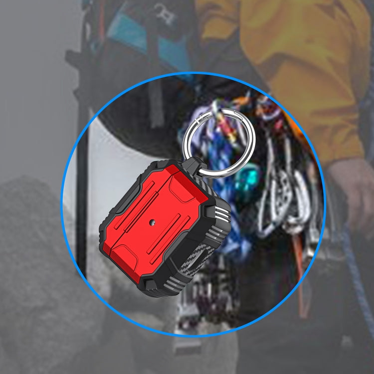 For AirPods 4 Armor TPU Hybrid PC Shockproof Earphones Cover with Hook(Pink) by buy2fix