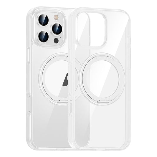 For iPhone 16 Pro High Transparency 360 Degree Rotating Holder MagSafe Phone Case(Transparent) - iPhone 16 Pro Cases by buy2fix | Online Shopping UK | buy2fix