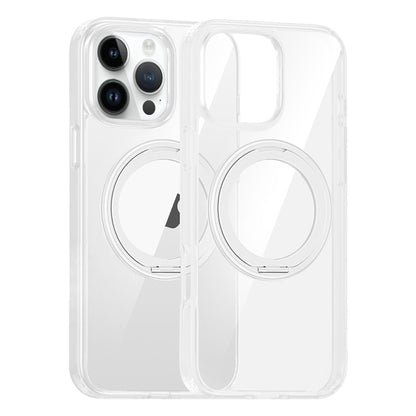 For iPhone 15 Pro High Transparency 360 Degree Rotating Holder MagSafe Phone Case(Transparent) - iPhone 15 Pro Cases by buy2fix | Online Shopping UK | buy2fix