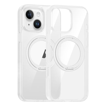 For iPhone 15 High Transparency 360 Degree Rotating Holder MagSafe Phone Case(Transparent) - iPhone 15 Cases by buy2fix | Online Shopping UK | buy2fix