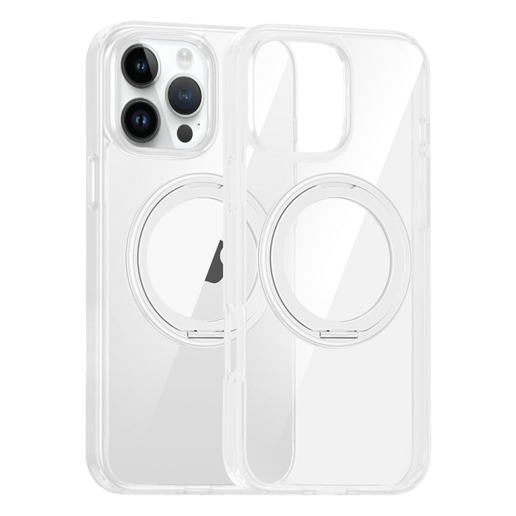 For iPhone 14 Pro Max High Transparency 360 Degree Rotating Holder MagSafe Phone Case(Transparent) - iPhone 14 Pro Max Cases by buy2fix | Online Shopping UK | buy2fix
