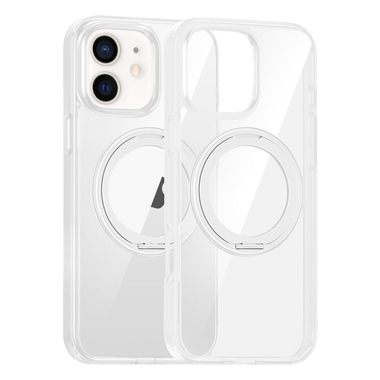 For iPhone 12 High Transparency 360 Degree Rotating Holder MagSafe Phone Case(Transparent) - iPhone 12 / 12 Pro Cases by buy2fix | Online Shopping UK | buy2fix