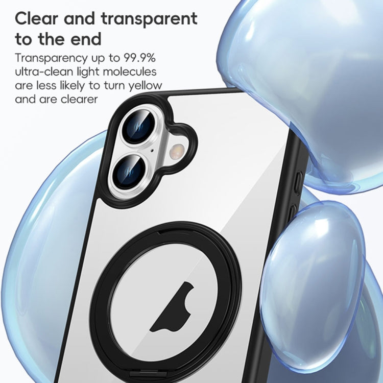 For iPhone 15 Pro High Transparency 360 Degree Rotating Holder MagSafe Phone Case(Transparent) - iPhone 15 Pro Cases by buy2fix | Online Shopping UK | buy2fix