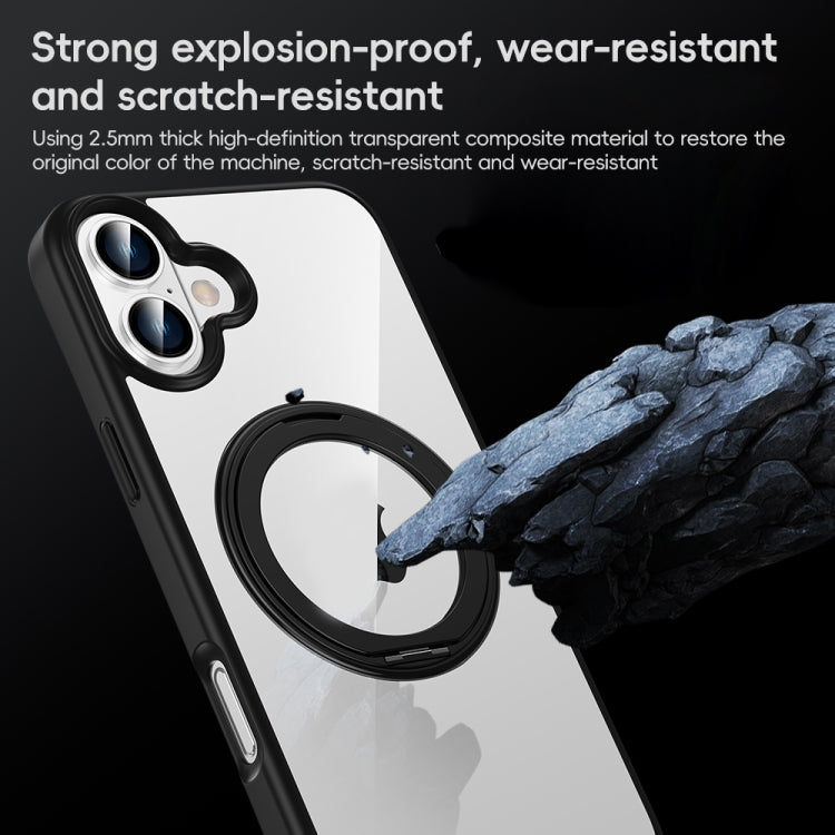 For iPhone 12 High Transparency 360 Degree Rotating Holder MagSafe Phone Case(Transparent) - iPhone 12 / 12 Pro Cases by buy2fix | Online Shopping UK | buy2fix