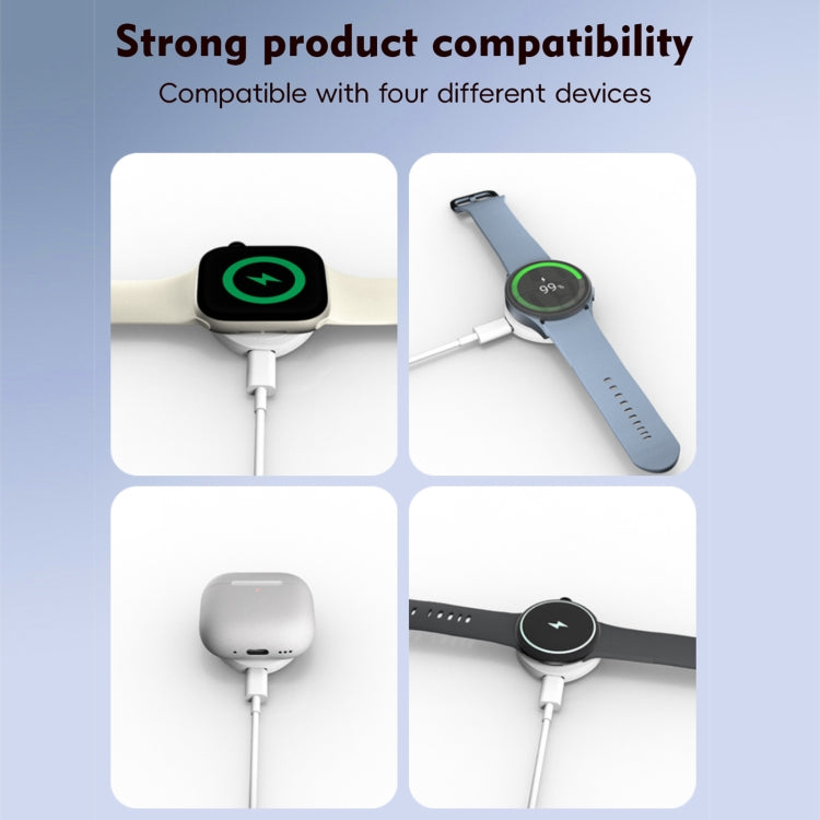 4 in 1 Portable Smart Watch Magnetic Wireless Charger(White) - Charger / Holder by buy2fix | Online Shopping UK | buy2fix
