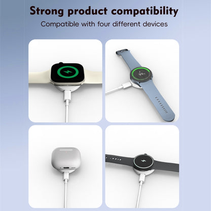 4 in 1 Portable Smart Watch Magnetic Wireless Charger(White) - Charger / Holder by buy2fix | Online Shopping UK | buy2fix