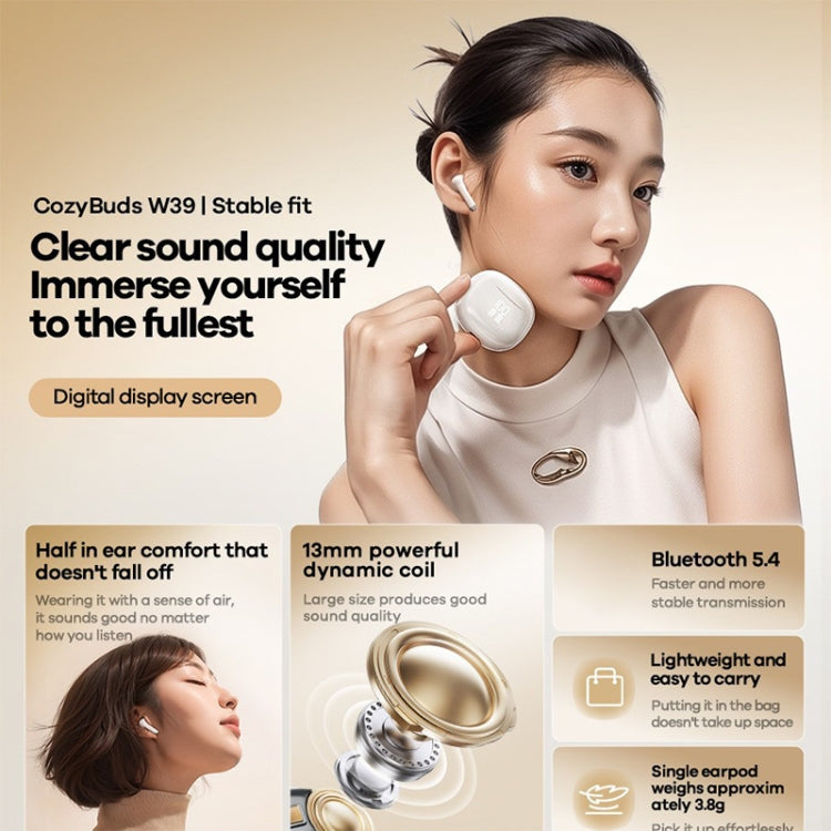 REMAX W39 Stereo Digital Display Wireless Bluetooth Earphone(White) - Bluetooth Earphone by REMAX | Online Shopping UK | buy2fix