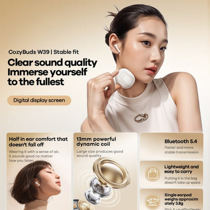 REMAX W39 Stereo Digital Display Wireless Bluetooth Earphone(White) - Bluetooth Earphone by REMAX | Online Shopping UK | buy2fix