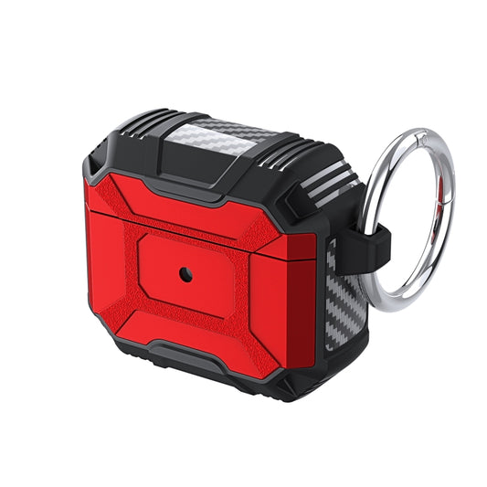 For AirPods 4 Battle Armor Four-corner Shockproof Earphone Protective Case(Red) by buy2fix