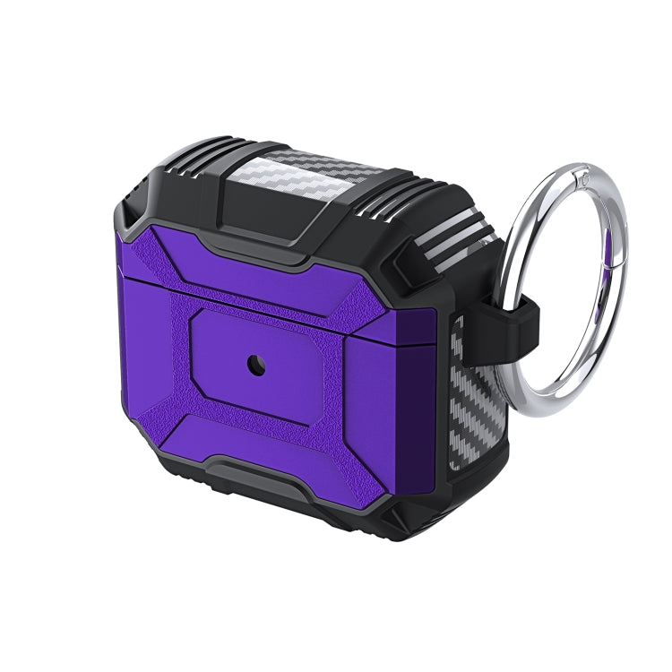 For AirPods 4 Battle Armor Four-corner Shockproof Earphone Protective Case(Purple) by buy2fix