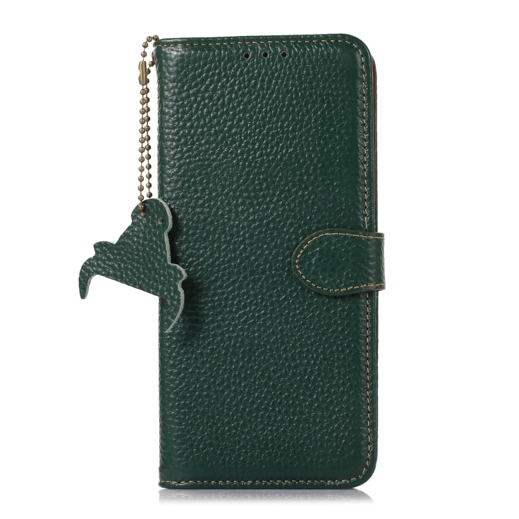 For Samsung Galaxy A36 Genuine Leather Litchi Texture RFID Leather Phone Case(Green) - Galaxy Phone Cases by buy2fix | Online Shopping UK | buy2fix