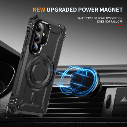 For Samsung Galaxy S25 5G Lens Holder MagSafe Phone Case(Black) by buy2fix