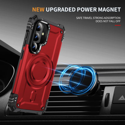 For Samsung Galaxy S25+ 5G Lens Holder MagSafe Phone Case(Red) by buy2fix