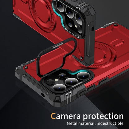 For Samsung Galaxy S25 Ultra 5G Lens Holder MagSafe Phone Case(Red) by buy2fix