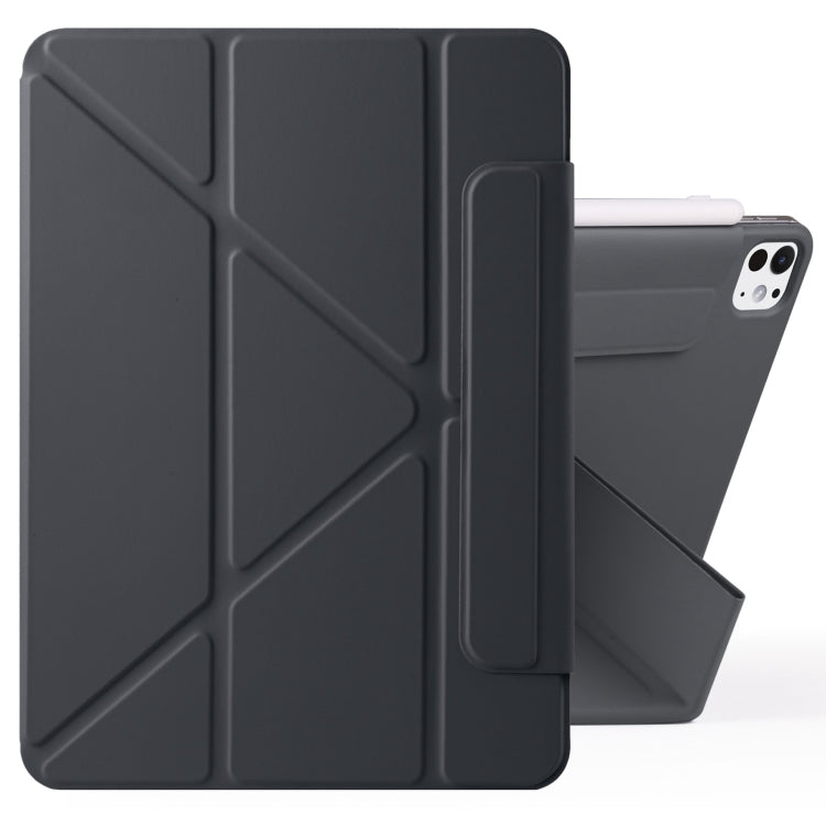 For iPad Pro 11 2024 Fixed Buckle Magnetic Deformation Leather Tablet Case(Black) - iPad Pro 11 2024 Cases by buy2fix | Online Shopping UK | buy2fix