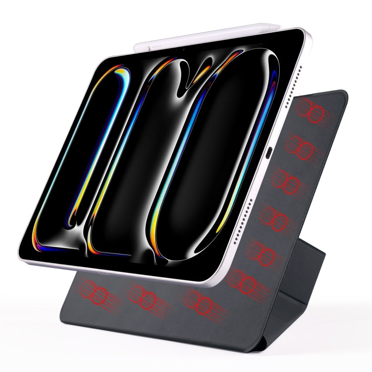 For iPad Pro 11 2024 Fixed Buckle Magnetic Deformation Leather Tablet Case(Black) - iPad Pro 11 2024 Cases by buy2fix | Online Shopping UK | buy2fix