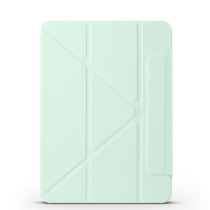 For iPad Pro 11 2024 Fixed Buckle Magnetic Deformation Leather Tablet Case(Baby Green) - iPad Pro 11 2024 Cases by buy2fix | Online Shopping UK | buy2fix