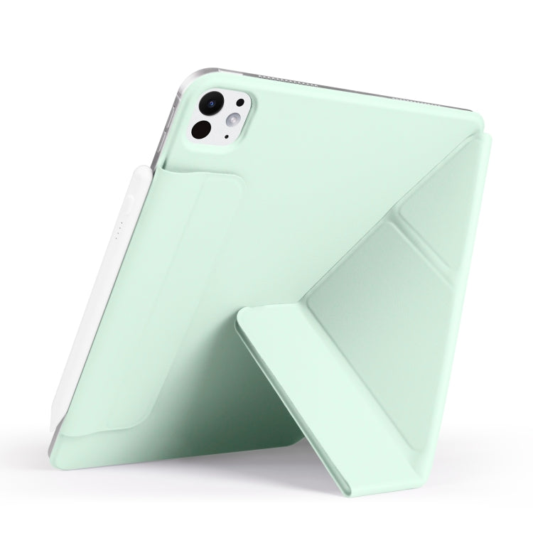For iPad Pro 11 2024 Fixed Buckle Magnetic Deformation Leather Tablet Case(Baby Green) - iPad Pro 11 2024 Cases by buy2fix | Online Shopping UK | buy2fix